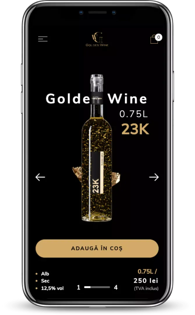proiect website custom golden wine vin cu aur